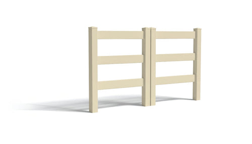5' Tall x 6' Wide Double Drive Swing Vinyl Gate For Vinyl Fences (AFC-19A) - Tan