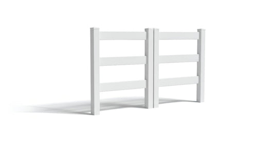 5' Tall x 6' Wide Double Drive Swing Vinyl Gate For Vinyl Fences (AFC-19A) - White
