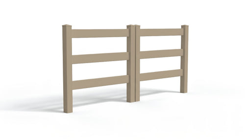 5' Tall x 8' Wide Double Drive Swing Vinyl Gate For Vinyl Fences (AFC-19A) - Adobe