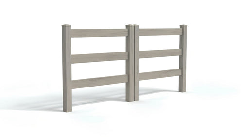 5' Tall x 8' Wide Double Drive Swing Vinyl Gate For Vinyl Fences (AFC-19A) - Chai Gray