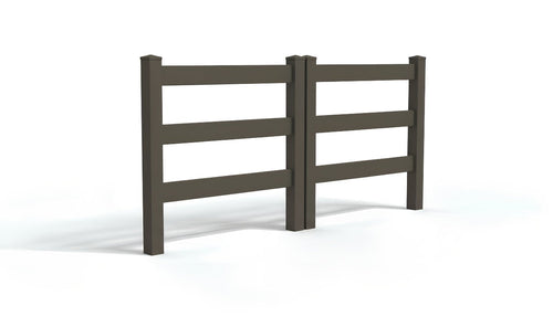 5' Tall x 8' Wide Double Drive Swing Vinyl Gate For Vinyl Fences (AFC-19A) - Dark Gray