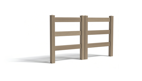 5' Tall x 6' Wide Double Drive Swing Vinyl Gate For Vinyl Fences (AFC-19A) - Green Teak