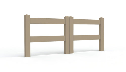 3' Tall x 6' Wide Double Drive Swing Vinyl Gate For Vinyl Fences (AFC-302) - Adobe
