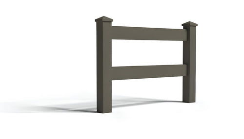 3' Tall x 3' Wide Single Swing Vinyl Gate For Vinyl Fences (AFC-302) - Dark Gray