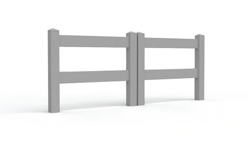 3' Tall x 6' Wide Double Drive Swing Vinyl Gate For Vinyl Fences (AFC-302) - Light Gray