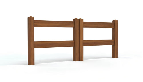 3' Tall x 6' Wide Double Drive Swing Vinyl Gate For Vinyl Fences (AFC-302) - Mocha Walnut