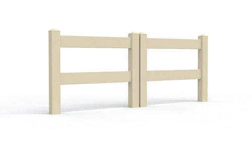 3' Tall x 6' Wide Double Drive Swing Vinyl Gate For Vinyl Fences (AFC-302) - Tan
