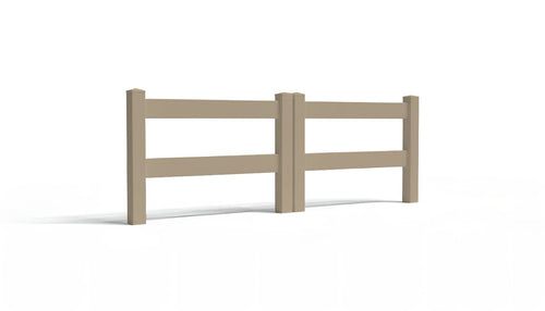 3' Tall x 8' Wide Double Drive Swing Vinyl Gate For Vinyl Fences (AFC-302) - Adobe