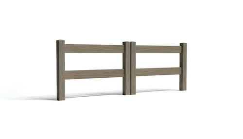 3' Tall x 8' Wide Double Drive Swing Vinyl Gate For Vinyl Fences (AFC-302) - Chai Gray