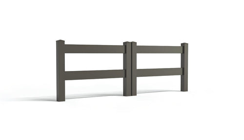 3' Tall x 8' Wide Double Drive Swing Vinyl Gate For Vinyl Fences (AFC-302) - Dark Gray