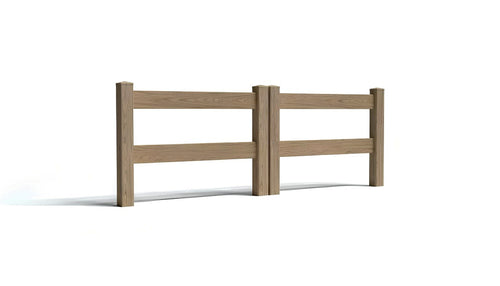 3' Tall x 8' Wide Double Drive Swing Vinyl Gate For Vinyl Fences (AFC-302) - Green Teak