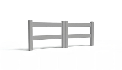 3' Tall x 8' Wide Double Drive Swing Vinyl Gate For Vinyl Fences (AFC-302) - Light Gray