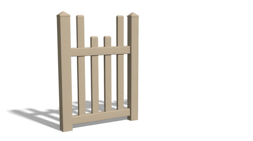 4' Tall x 3' Wide Single Swing Vinyl Gate For Vinyl Fences (AFC-97) - Adobe