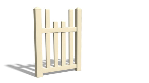 4' Tall x 3' Wide Single Swing Vinyl Gate For Vinyl Fences (AFC-97) - Tan