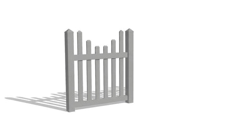 4' Tall x 4' Wide Single Swing Vinyl Gate For Vinyl Fences (AFC-97) - Light Gray