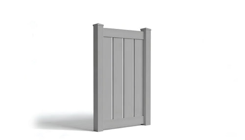5' Tall x 3' Wide Single Swing Vinyl Gate For Vinyl Fences (AFC-C32) - Light Gray