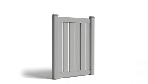 5' Tall x 4' Wide Single Swing Vinyl Gate For Vinyl Fences (AFC-C32) - Light Gray