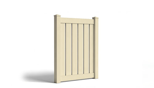 5' Tall x 4' Wide Single Swing Vinyl Gate For Vinyl Fences (AFC-C32) - Tan