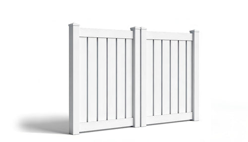 5' Tall x 8' Wide Double Drive Swing Vinyl Gate For Vinyl Fences (AFC-C32) - White