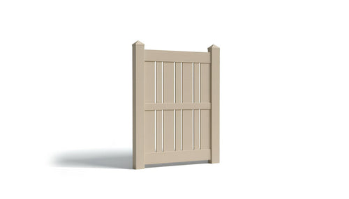 6' Tall x 3' Wide Single Swing Vinyl Gate For Vinyl Fences (AFS-23) - Adobe
