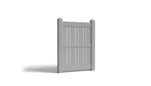 6' Tall x 3' Wide Single Swing Vinyl Gate For Vinyl Fences (AFS-23) - Light Gray
