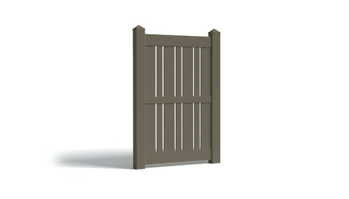 6' Tall x 4' Wide Single Swing Vinyl Gate For Vinyl Fences (AFS-23) - Dark Gray