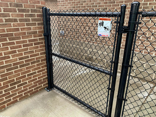 96" Tall - Commercial Black Chain Link Single Swing Gate - 3' x 8' / No Barbwire