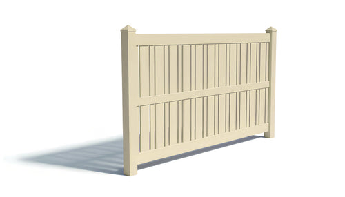6' Tall x 8' Wide Alternating Picket Fence Panel For Vinyl Fences (AFS-23) - Tan
