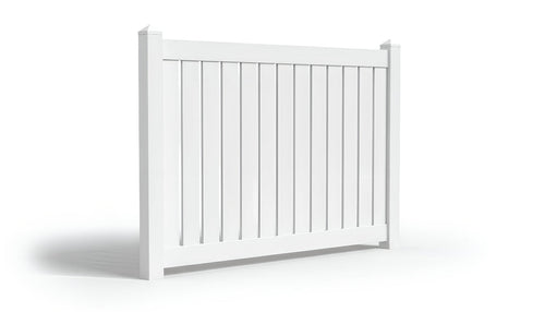 5' Tall x 8' Wide Semi-Privacy Fence Panel w/ 5-1/2" Rail For Vinyl Fences (AFC-C32) - White