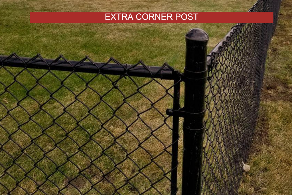 [Extra Corner Post] Black Vinyl Chain Link Complete Fence Package America's Fence Store
