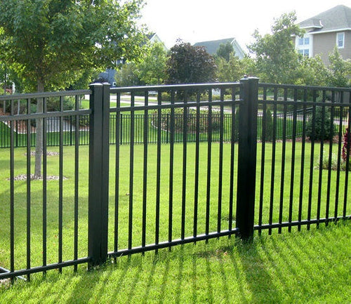 5' tall x 4' wide 3-Rail Ornamental Aluminum Flat Top Gate with 3-7/8" Air Space - BUY PER PIECE (EACH)