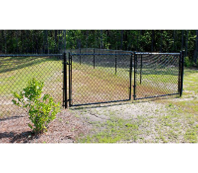 60" Tall - Residential Black Chain Link Double Drive Gate - 6' x 5'