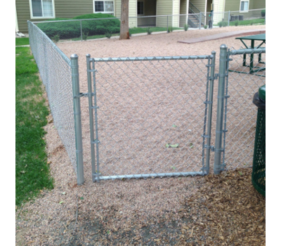 42" Tall - Residential Galvanized Chain Link Single Swing Gate - 36" Wide x 42" Tall