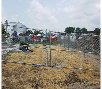 84" Tall - Commercial Chain Link Double Drive Gate - 8' x 7' / No Barbwire