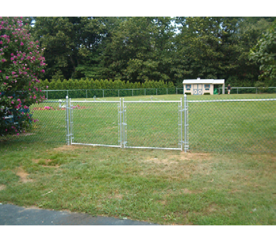 36" Tall - Residential Galvanized Chain Link Double Drive Gate - 6' x 3'