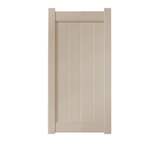 6' Tall x 3' Wide Single Swing Vinyl Gate For Vinyl Fences (AFC-6COS) - Tan