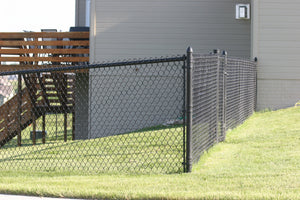 [200 Feet Of Fence] 5' Tall Black Vinyl Chain Link Complete Fence Package