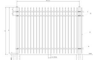 [75 Feet Of Fence] 6' Tall Ornamental Spear Top Complete Fence Package