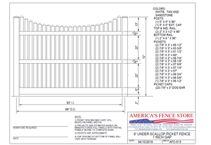AFC-013   6' Tall x 8' Wide Underscallop Fence with 1" Air Space