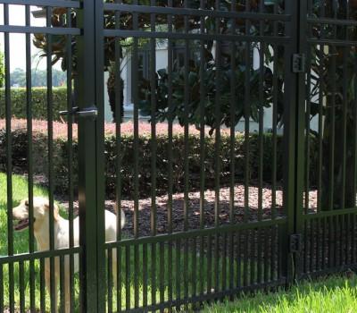 5' x 4' Aluminum Ornamental Single Swing Gate - Spear Top Series B - No Arch