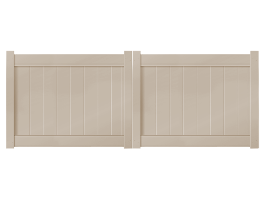 10’ x 4’ Sandstone Double Drive Vinyl Gate