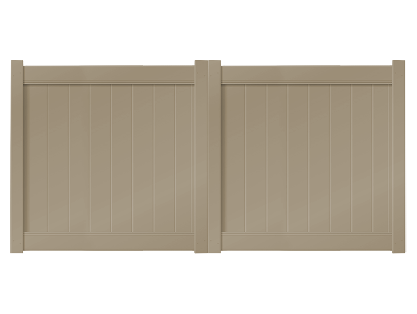 10’ x 5’ Khaki Double Drive Vinyl Gate