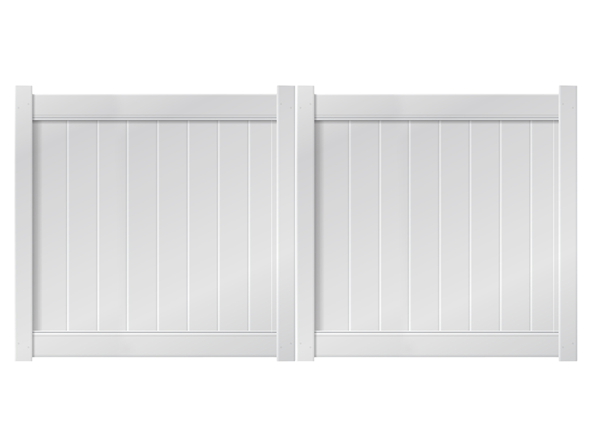 10’ x 5’ White Double Drive Vinyl Gate