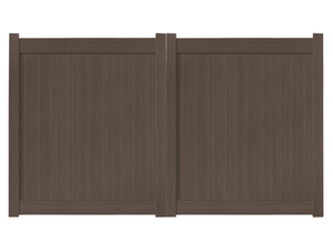 10' x 6' Chestnut Brown Double Drive Vinyl Gate