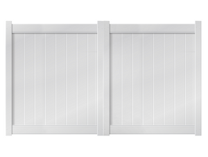 10’ x 6’ White Double Drive Vinyl Gate