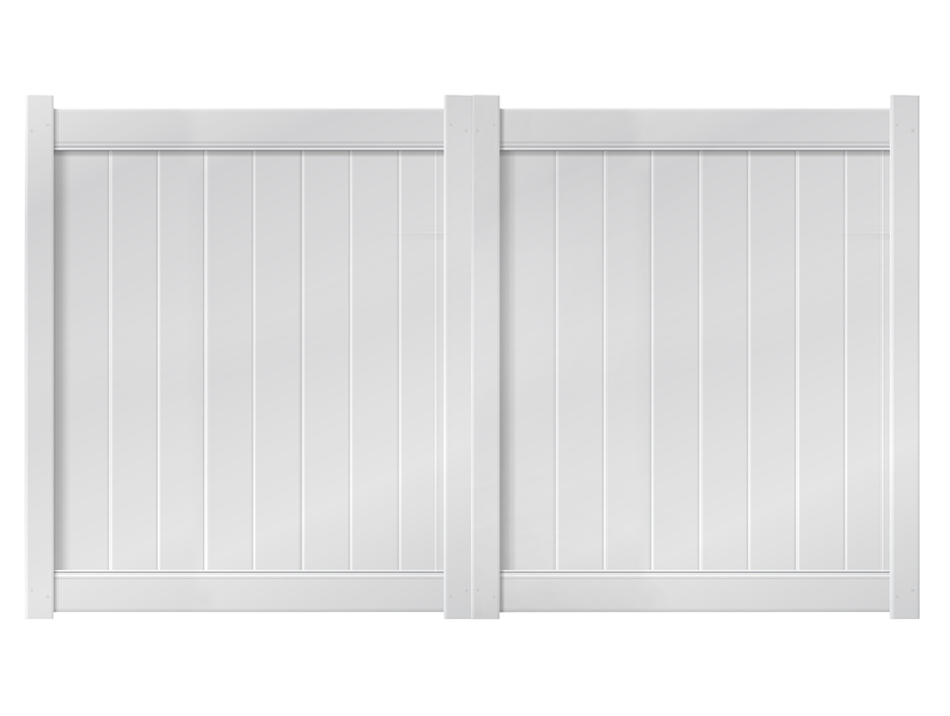 10’ x 6’ White Double Drive Vinyl Gate