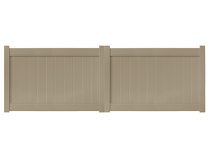 12’ x 4’ Khaki Double Drive Vinyl Gate