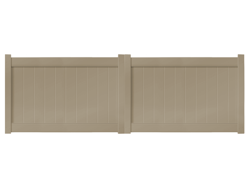 12’ x 4’ Khaki Double Drive Vinyl Gate