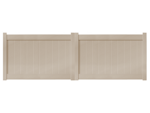 12’ x 4’ Sandstone Double Drive Vinyl Gate