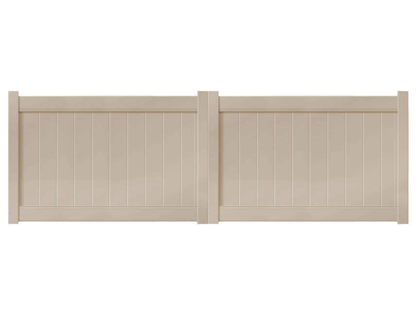 12’ x 4’ Sandstone Double Drive Vinyl Gate